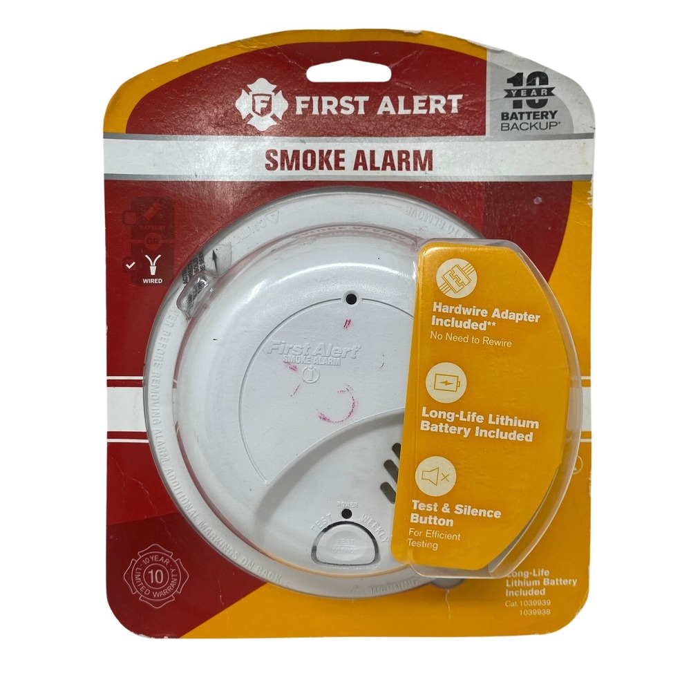 First Alert Home Smoke Alarm White Hardwired 10 Year Battery Backup 9120B